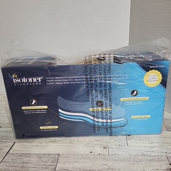 Isotoner Mens M 8-9 Corduroy Hoodback Slippers Pebble Memory Foam Inside Outdoor - Picture 7 of 7